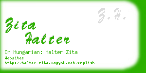 zita halter business card